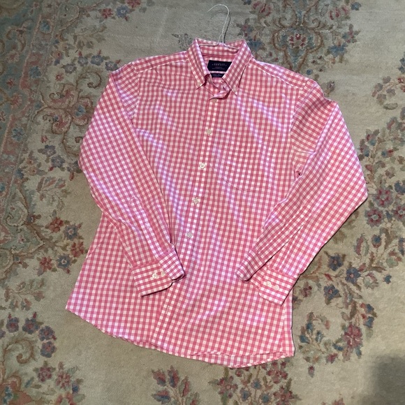 Charles Tyrwhitt Pink Gingham Button-Down Shirt Sz S Slim - Picture 2 of 4
